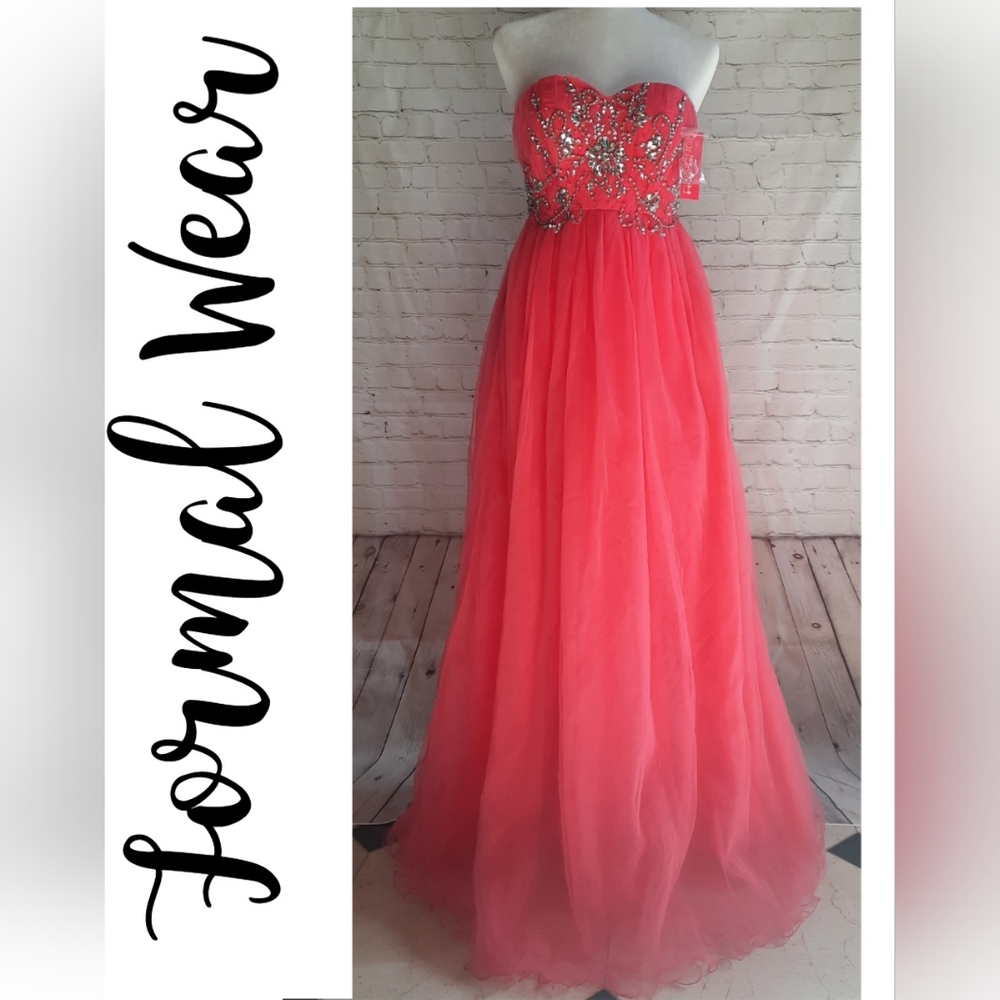 Prom-Pagent-Formal-Ball Dress Color:Coral - Size:Small - NWT - Narianna